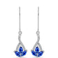 Pendientes de Plata con Zafiro Azul Australiano y Topacio Blanco