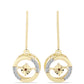 Pendientes de Plata Bañada en Oro con Diamante Cognac y Topacio Blanco