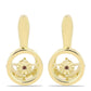 Pendientes de Plata Bañada en Oro con Diamante Cognac