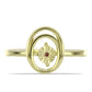 Anillo de Plata Bañada en Oro con Diamante Cognac