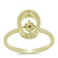 Anillo de Plata Bañada en Oro con Diamante Cognac