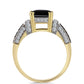 Anillo de Plata Bañada en Oro con Ónix Negro