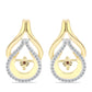 Pendientes de Plata Bañada en Oro con Diamante Cognac y Topacio Blanco