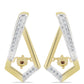 Pendientes de Plata Bañada en Oro con Diamante Cognac y Topacio Blanco