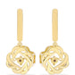 Pendientes de Plata Bañada en Oro con Diamante Cognac