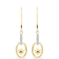 Pendientes de Plata Bañada en Oro con Diamante Cognac y Topacio Blanco