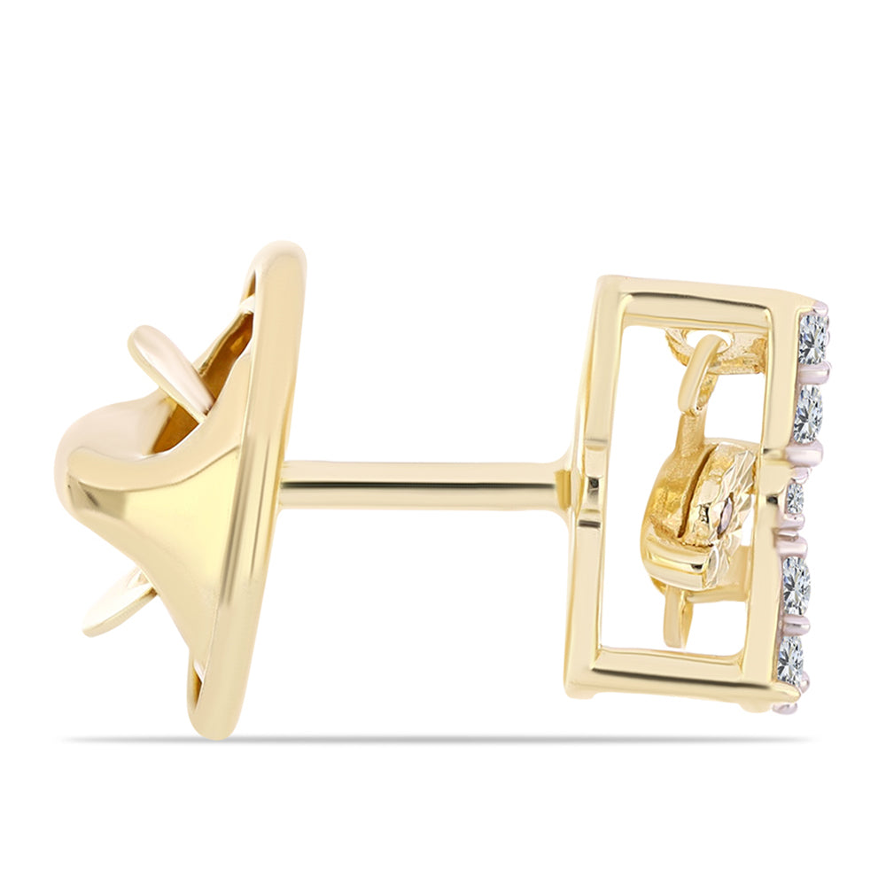 Broche de Plata Bañada en Oro con Diamante Cognac y Topacio Blanco 2 