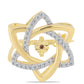 Broche de Plata Bañada en Oro con Diamante Cognac y Topacio Blanco