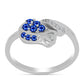 Anillo de Plata con Zafiro Azul Australiano y Topacio Blanco