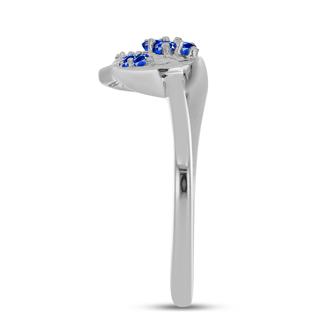Anillo de Plata con Zafiro Azul Australiano y Topacio Blanco