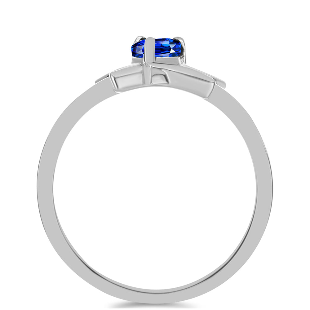 Anillo de Plata con Zafiro Azul Australiano 2 