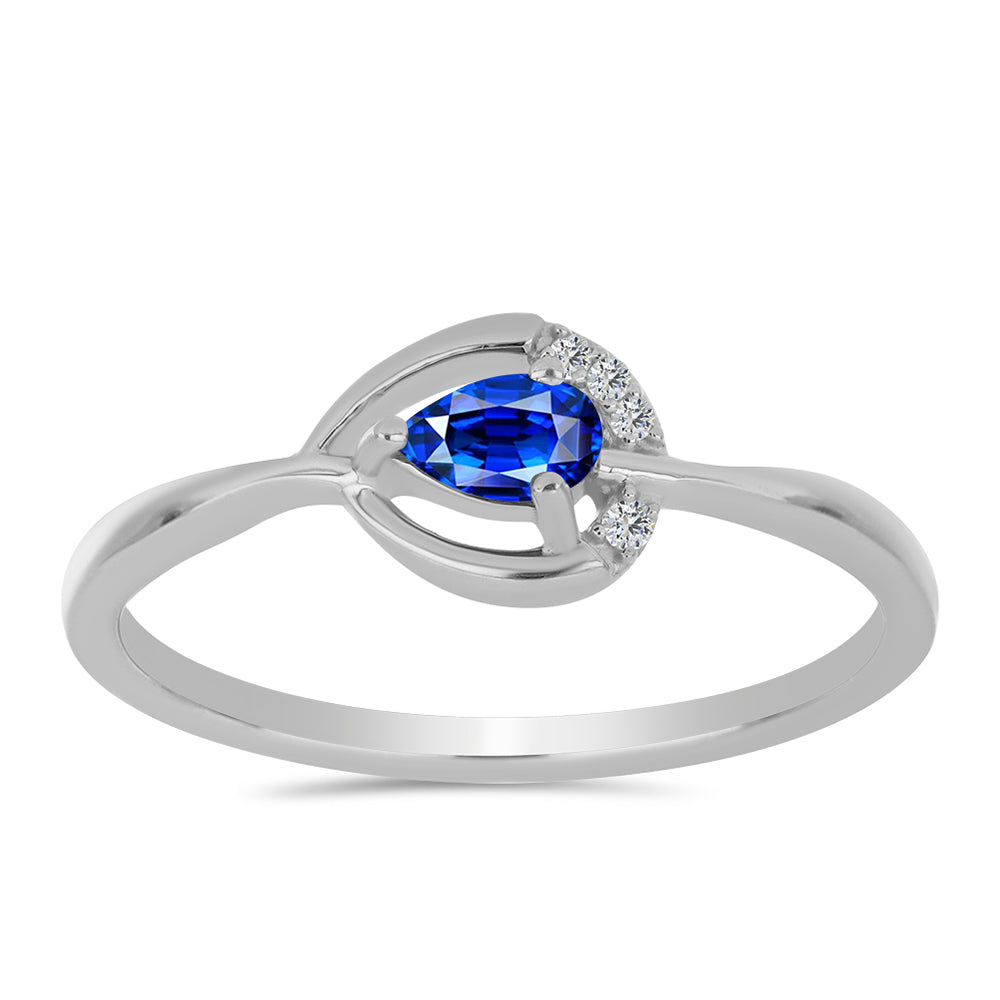 Anillo de Plata con Zafiro Azul Australiano y Topacio Blanco 3 