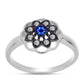 Anillo de Plata con Zafiro Azul Australiano y Topacio Blanco