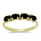 Anillo de Plata Bañada en Oro con Ónix Negro