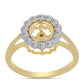 Anillo de Plata Bañada en Oro con Diamante Cognac y Topacio Blanco