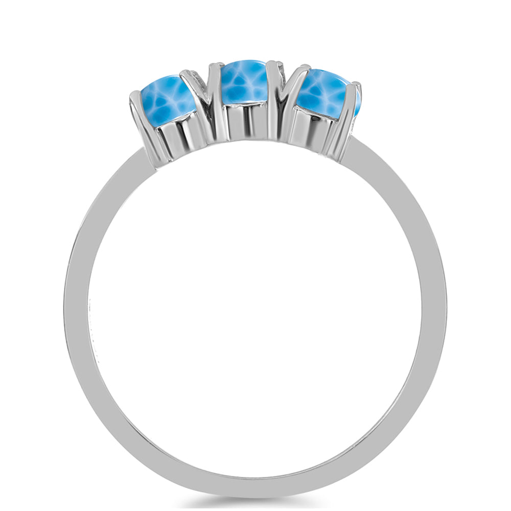 Anillo de Plata con Larimar de Barahona 2 