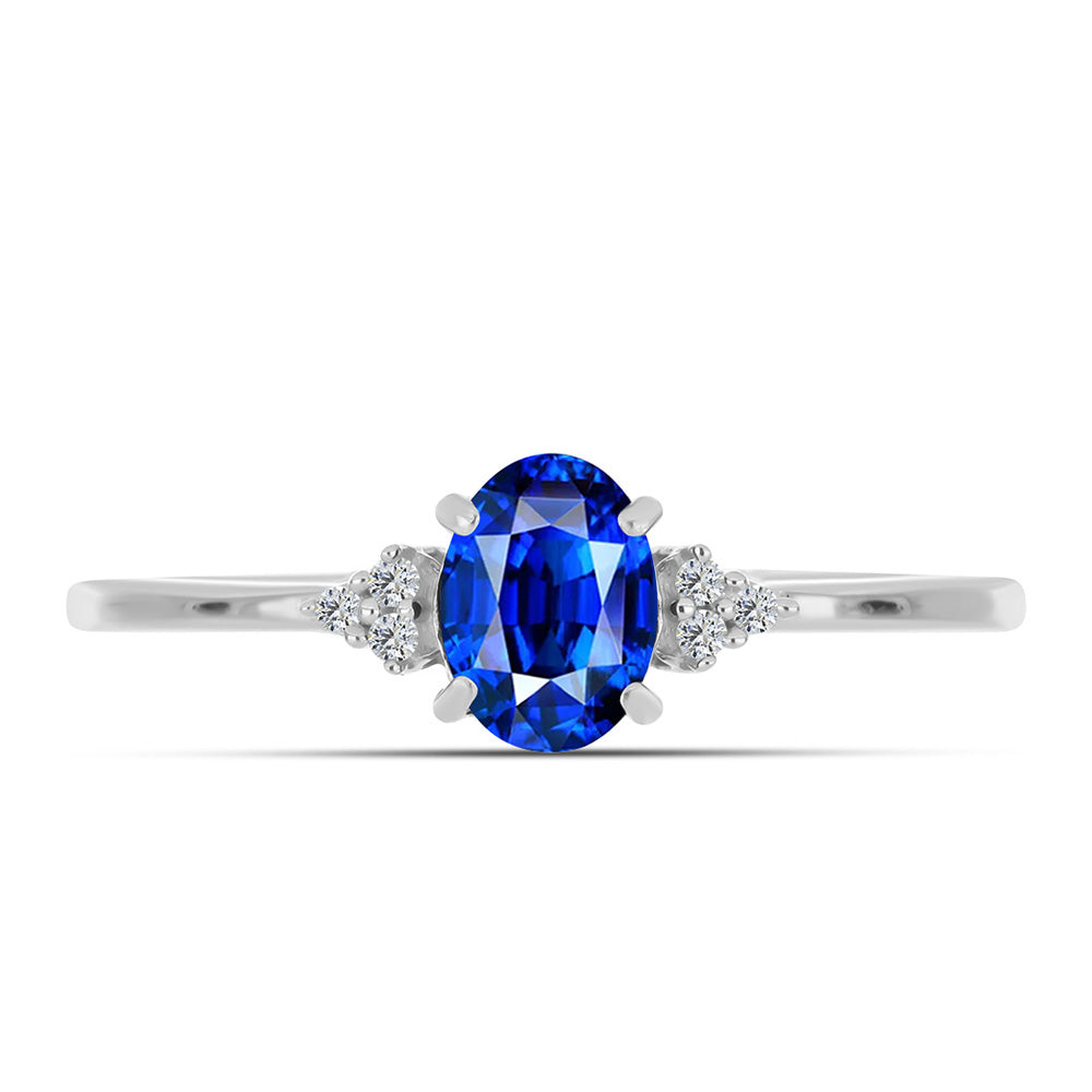 Anillo de Plata con Zafiro Azul Australiano y Topacio Blanco 1 