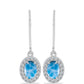 Pendientes de Plata con Larimar de Barahona y Topacio Blanco