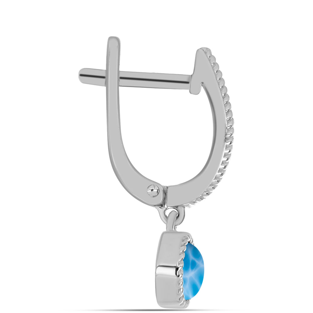 Pendientes de Plata con Larimar de Barahona 2 