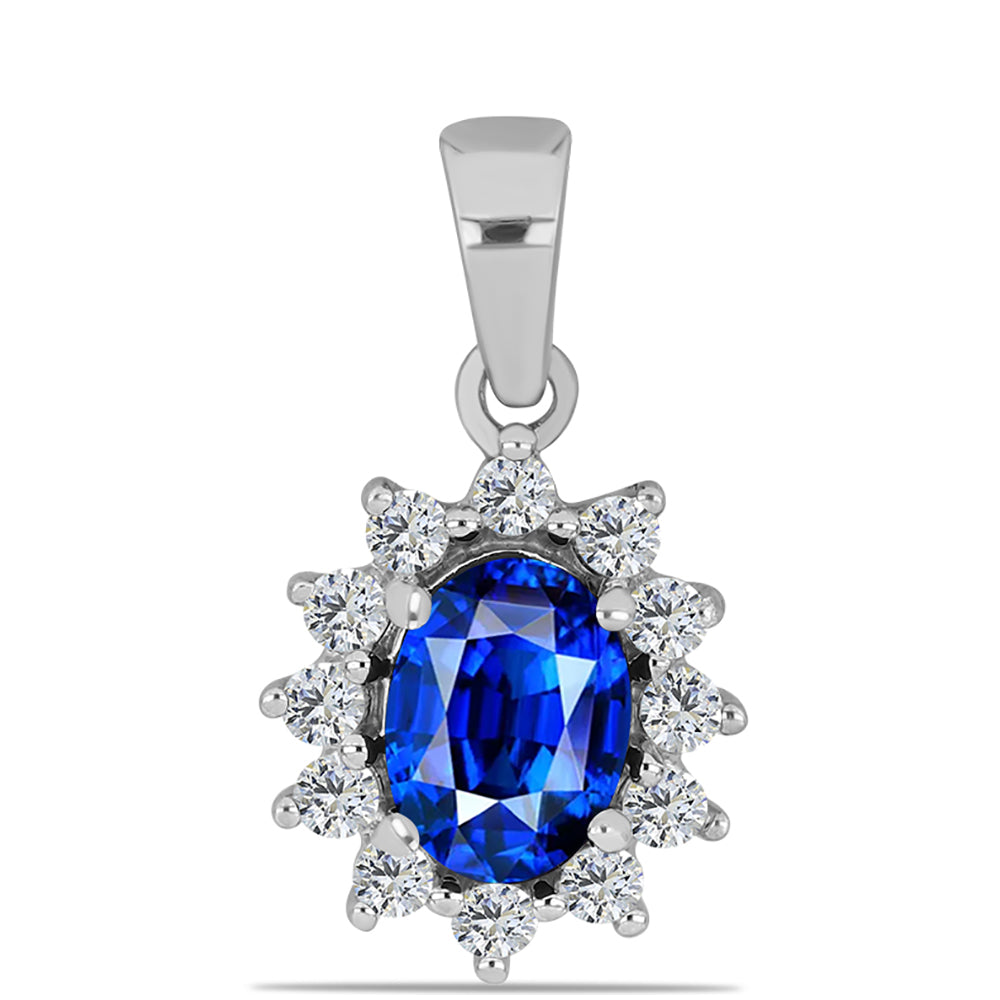 Colgante de Plata con Zafiro Azul Australiano y Topacio Blanco