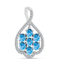 Colgante de Plata con Larimar de Barahona y Topacio Blanco