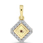 Colgante de Plata Bañada en Oro con Diamante Cognac y Topacio Blanco