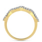 Anillo de Plata Bañada en Oro con Diamante Cognac y Topacio Blanco