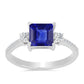 Anillo de Plata con Zafiro Azul Australiano y Topacio Blanco