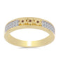 Anillo de Plata Bañada en Oro con Diamante Cognac y Topacio Blanco