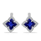 Pendientes de Plata con Zafiro Azul Australiano y Topacio Blanco