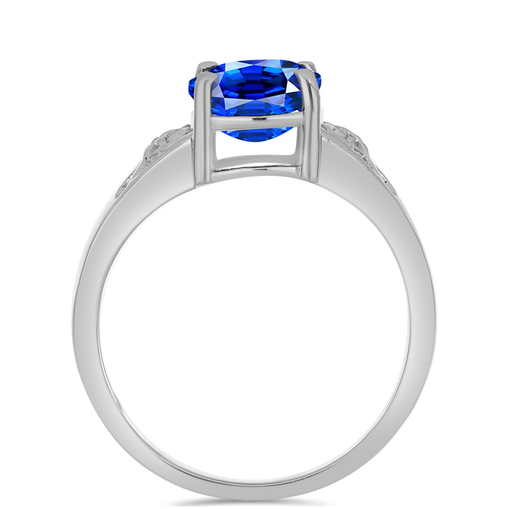 Anillo de Plata con Zafiro Azul Australiano 2 