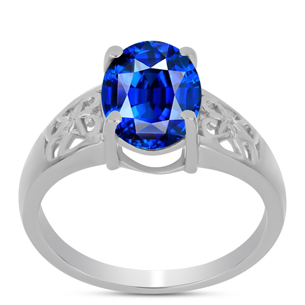 Anillo de Plata con Zafiro Azul Australiano