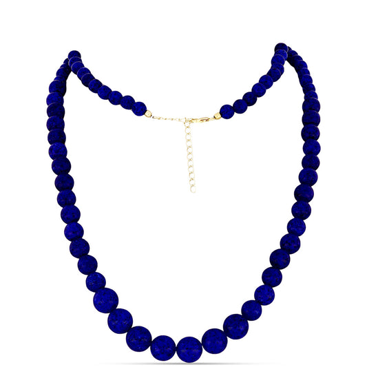 Collar de Plata Bañada en Oro con Lapislázuli