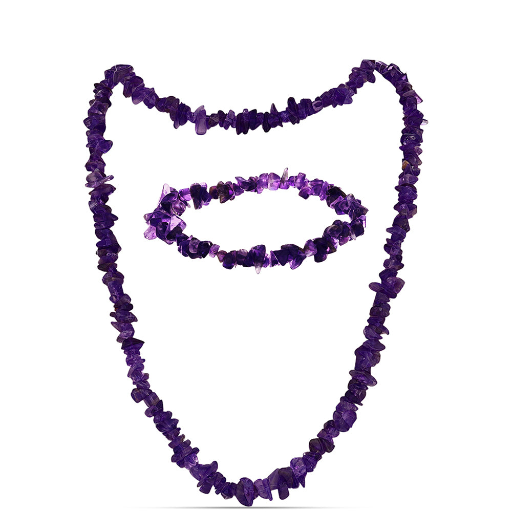 Conjunto Pepita con Amatista de Marruecos ( Collar +Pulsera )