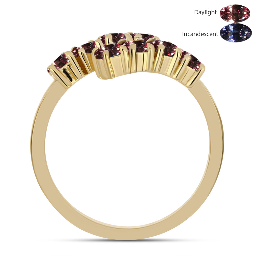 Anillo de Plata Bañada en Oro con Granate Multicolor de Tsivory 2 