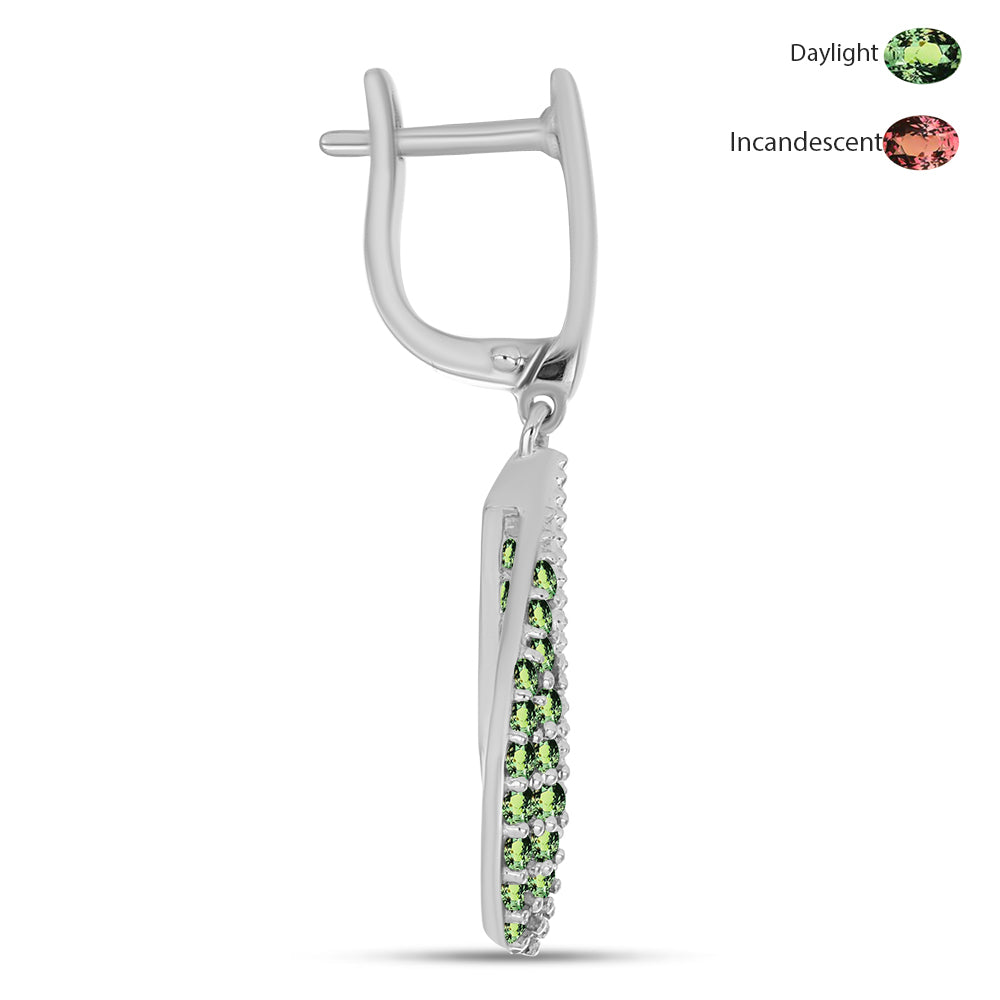 Pendientes de Plata con Alejandrita natural 2 