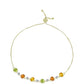 Pulsera de Plata Bañada en Oro con Zafiro Arco Iris y Topacio Blanco