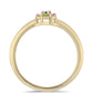 Anillo de Plata Bañada en Oro con Zafiro Arco Iris