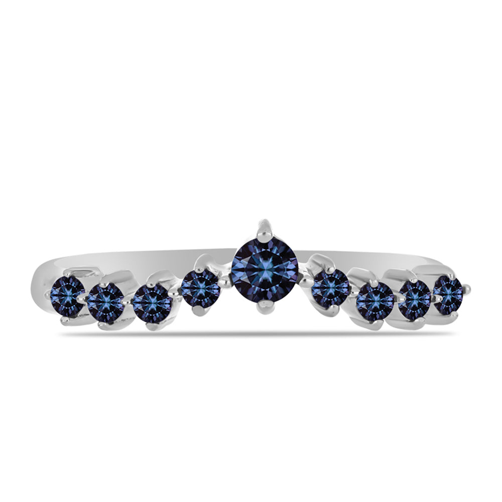 Anillo de Plata con Moisanita "Púrpura Imperial"