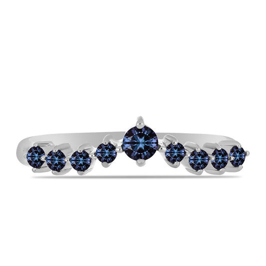 Anillo de Plata con Moisanita "Púrpura Imperial"