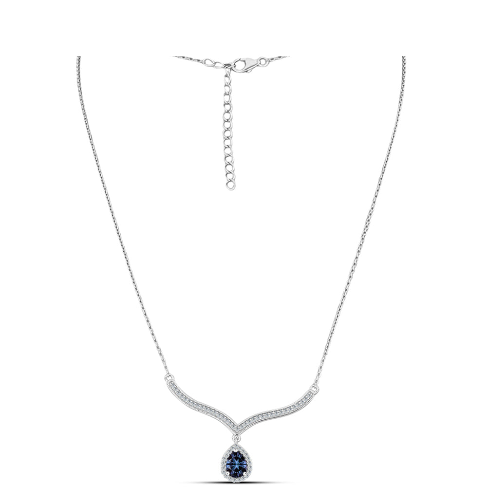 Collar de Plata con Moisanita "Púrpura Imperial" y Topacio Blanco 1 