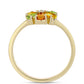 Anillo de Plata Bañada en Oro con Zafiro Arco Iris y Topacio Blanco