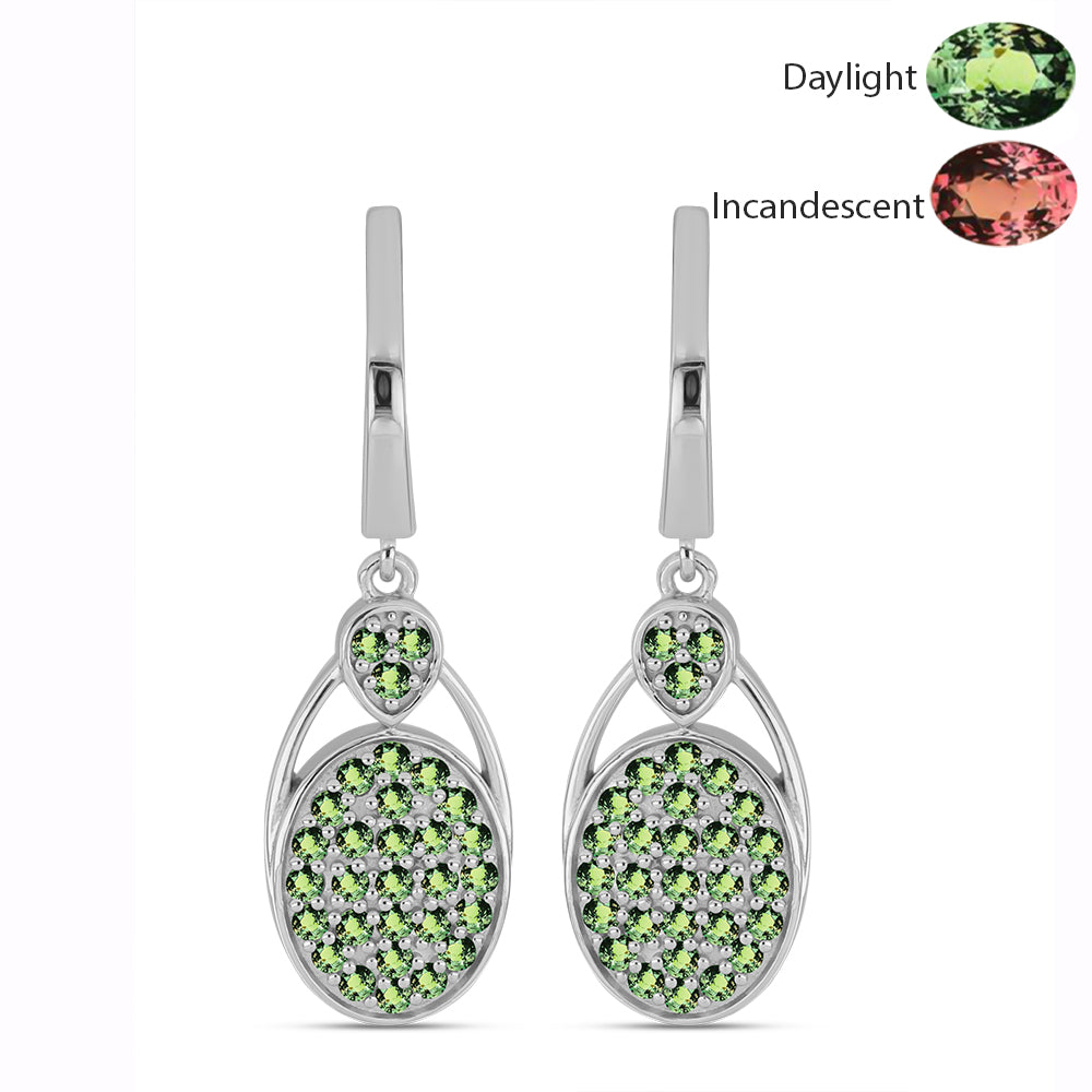 Pendientes de Plata con Alejandrita natural 1 