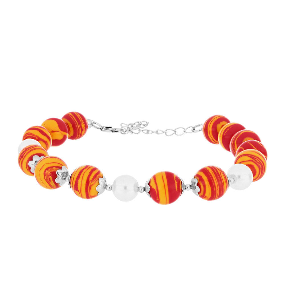 Pulsera de Plata con Jaspe Garra de León y Perla de Agua Dulce 1 