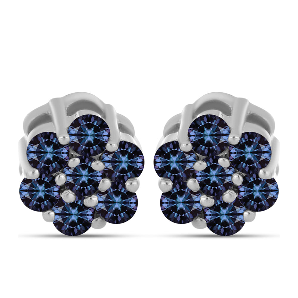 Pendientes de Plata con Moisanita "Púrpura Imperial" 1 