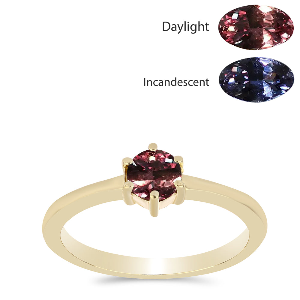 Anillo de Plata Bañada en Oro con Granate Multicolor de Tsivory