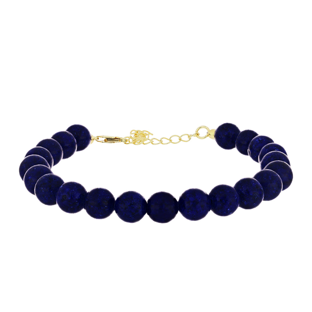 Pulsera de Plata Bañada en Oro con Lapislázuli