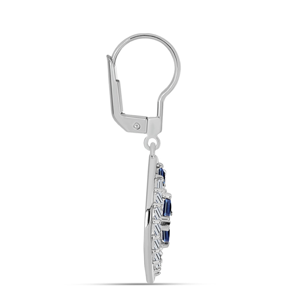 Pendientes de Plata con Moisanita "Púrpura Imperial" y Zircón Blanco 2 