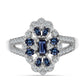 Anillo de Plata con Moisanita "Púrpura Imperial" y Topacio Blanco