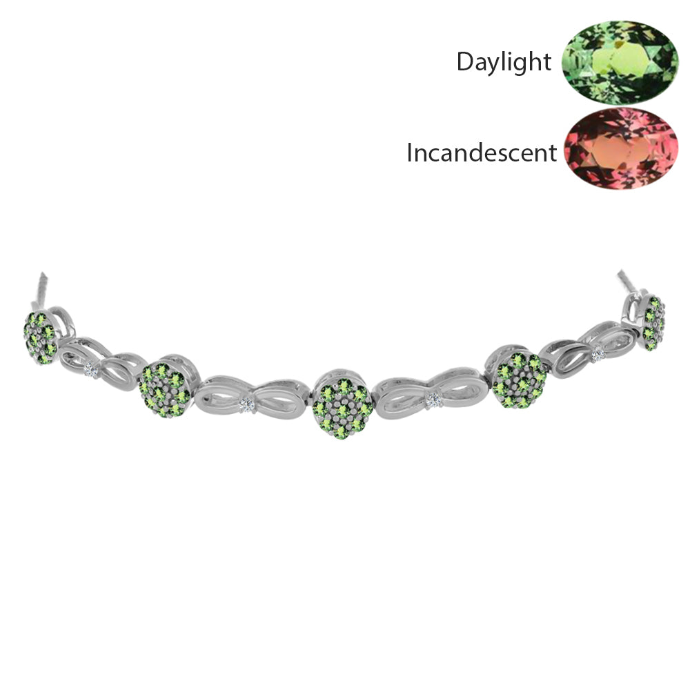 Pulsera de Plata con Alejandrita natural y Topacio Blanco 2 